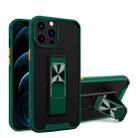 Dual-color Skin Feel TPU + PC Magnetic Shockproof Case with Invisible Holder For iPhone 13 Pro Max(Dark Green) - 1