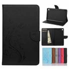 For Samsung Galaxy Tab A7 Lite / T220 Butterfly Flower Embossing Pattern Horizontal Flip Leather Case with Holder & Card Slots & Wallet(Black) - 1