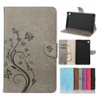 For Samsung Galaxy Tab A7 Lite / T220 Butterfly Flower Embossing Pattern Horizontal Flip Leather Case with Holder & Card Slots & Wallet(Grey) - 1