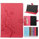 For Samsung Galaxy Tab S6 Lite / P610 Butterfly Flower Embossing Pattern Horizontal Flip Leather Case with Holder & Card Slots & Wallet(Magenta) - 1