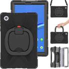 For Lenovo Tab M10 HD 2020 X306X/F Silicone + PC Protective Case with Holder & Shoulder Strap(Black) - 1