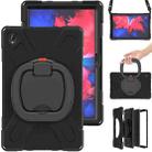 For Lenovo XiaoXin Pad 11 J606F Silicone + PC Protective Case with Holder & Shoulder Strap(Black) - 1
