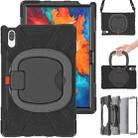 For Lenovo Tab P11 Pro 11.5 inch Silicone + PC Protective Case with Holder & Shoulder Strap(Black) - 1