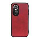 For Honor 50 Pro Accurate Hole Two-color Calf Texture Shockproof Case(Red) - 1