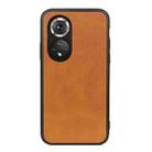 For Honor 50 Pro Accurate Hole Two-color Calf Texture Shockproof Case(Brown) - 1