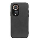 For Honor 50 Accurate Hole Two-color Calf Texture Shockproof Case(Black) - 1