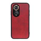 For Honor 50 Accurate Hole Two-color Calf Texture Shockproof Case(Red) - 1