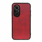 For Honor 50 SE Accurate Hole Two-color Calf Texture Shockproof Case(Red) - 1