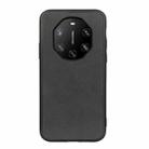 For Huawei Mate 40 RS Accurate Hole Two-color Calf Texture Shockproof Case(Black) - 1
