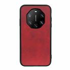 For Huawei Mate 40 RS Accurate Hole Two-color Calf Texture Shockproof Case(Red) - 1