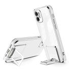 For iPhone 11 Electroplating Protective Cover Casem with Holder Function (Silver) - 1