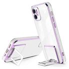 Electroplating Protective Cover Casem with Holder Function For iPhone 11(Purple) - 1