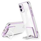 For iPhone 11 Pro Electroplating Protective Cover Casem with Holder Function (Purple) - 1