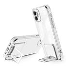 For iPhone 11 Pro Max Electroplating Protective Cover Casem with Holder Function (Silver) - 1