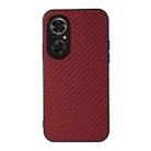 For Honor 50 SE Accurate Hole Carbon Fiber Texture Shockproof Case(Red) - 1