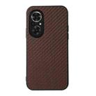 For Honor 50 SE Accurate Hole Carbon Fiber Texture Shockproof Case(Brown) - 1