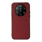 For Huawei Mate 40 RS Accurate Hole Carbon Fiber Texture Shockproof Case(Red) - 1