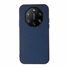 For Huawei Mate 40 RS Accurate Hole Carbon Fiber Texture Shockproof Case(Blue) - 1