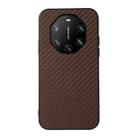 For Huawei Mate 40 RS Accurate Hole Carbon Fiber Texture Shockproof Case(Brown) - 1