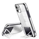 Electroplating Transparent Protective Cover Casem with Holder Function For iPhone 11(Black) - 1