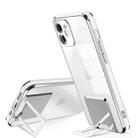 For iPhone 11 Pro Max Electroplating Transparent Protective Cover Casem with Holder Function (Silver) - 1