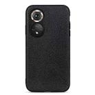 For Honor 50 Pro Accurate Hole Litchi Texture Leather Shockproof Case(Black) - 1