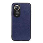 For Honor 50 Accurate Hole Litchi Texture Leather Shockproof Case(Blue) - 1