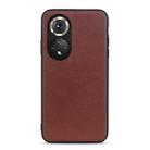 For Honor 50 Pro Accurate Hole Sheep Texture Leather Shockproof Case(Brown) - 1