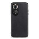 For Honor 50 Accurate Hole Sheep Texture Leather Shockproof Case(Black) - 1