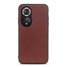 For Honor 50 Accurate Hole Sheep Texture Leather Shockproof Case(Brown) - 1