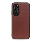 For Honor 50 SE Accurate Hole Sheep Texture Leather Shockproof Case(Brown) - 1