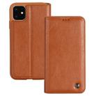 For iPhone 11 Pro GEBEI Shockproof TPU + PU Horizontal Flip Leather Case with Card Slots & Holder(Brown) - 1