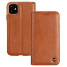 For iPhone 11 GEBEI Shockproof TPU + PU Horizontal Flip Leather Case with Card Slots & Holder(Brown) - 1