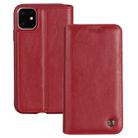 For iPhone 11 Pro Max GEBEI Shockproof TPU + PU Horizontal Flip Leather Case with Card Slots & Holder(Red) - 1