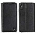 For iPhone XS / X GEBEI Shockproof TPU + PU Horizontal Flip Leather Case with Card Slots & Holder(Black) - 1