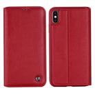 For iPhone XS / X GEBEI Shockproof TPU + PU Horizontal Flip Leather Case with Card Slots & Holder(Red) - 1