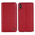 For iPhone XR GEBEI Shockproof TPU + PU Horizontal Flip Leather Case with Card Slots & Holder(Red) - 1