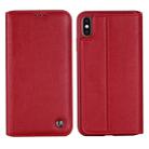 For iPhone XR GEBEI Shockproof TPU + PU Horizontal Flip Leather Case with Card Slots & Holder(Red) - 1