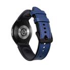 For Samsung Galaxy Watch4 Silicone + Leather Black Buckle Watch Band(Blue) - 1