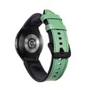 For Samsung Galaxy Watch4 Silicone + Leather Black Buckle Watch Band(Cyan Green) - 1