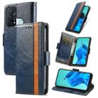 For OPPO Reno 5A CaseNeo Business Splicing Dual Magnetic Buckle Horizontal Flip PU Leather Case with Holder & Card Slots & Wallet(Blue) - 1