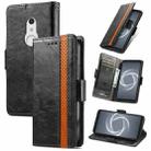 For Arrows Be4 Plus F-41B CaseNeo Business Splicing Dual Magnetic Buckle Horizontal Flip PU Leather Case with Holder & Card Slots & Wallet(Black) - 1