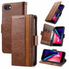 CaseNeo Business Splicing Dual Magnetic Buckle Horizontal Flip PU Leather Case with Holder & Card Slots & Wallet For iPhone 6(Brown) - 1