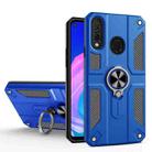For Huawei Y7p / P40 lite E Carbon Fiber Pattern PC + TPU Protective Case with Ring Holder(Dark Blue) - 1