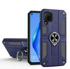 For Huawei nova 6 SE Carbon Fiber Pattern PC + TPU Protective Case with Ring Holder(Sapphire Blue) - 1
