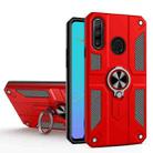 For Huawei Y9 Prime (2019) Carbon Fiber Pattern PC + TPU Protective Case with Ring Holder(Red) - 1