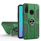 For Huawei P30 lite Carbon Fiber Pattern PC + TPU Protective Case with Ring Holder(Dark Green) - 1