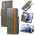 For Samsung Galaxy S21+ 5G CaseNeo Business Splicing Dual Magnetic Buckle Horizontal Flip PU Leather Case with Holder & Card Slots & Wallet(Grey) - 1