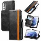 For Samsung Galaxy S21+ 5G CaseNeo Business Splicing Dual Magnetic Buckle Horizontal Flip PU Leather Case with Holder & Card Slots & Wallet(Black) - 1