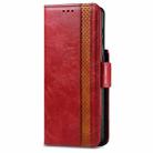 For Samsung Galaxy S21 5G CaseNeo Business Splicing Dual Magnetic Buckle Horizontal Flip PU Leather Case with Holder & Card Slots & Wallet(Red) - 2